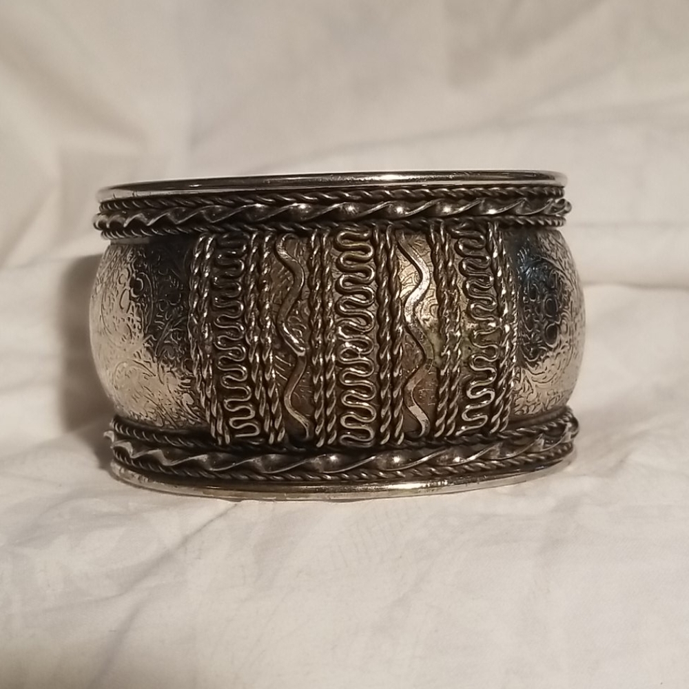 Silver Metal Cuff Bracelet